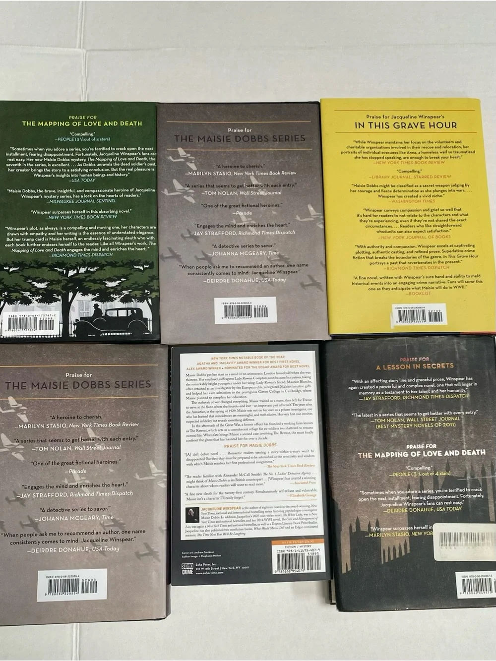 Lot of six Maisie Dobbs mysteries